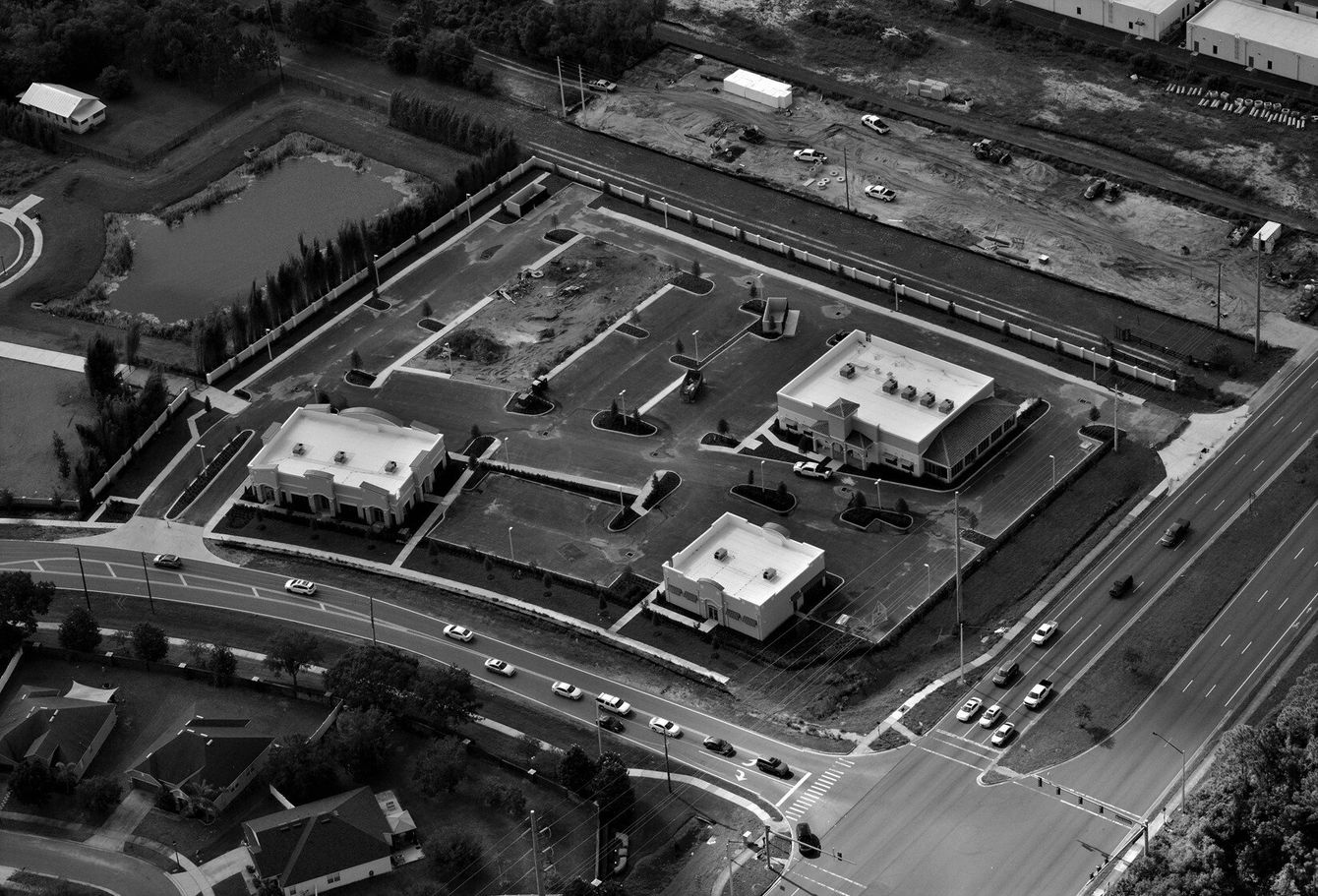 aerial view of a town