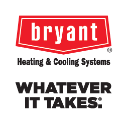 The bryant heating and cooling systems logo says whatever it takes.