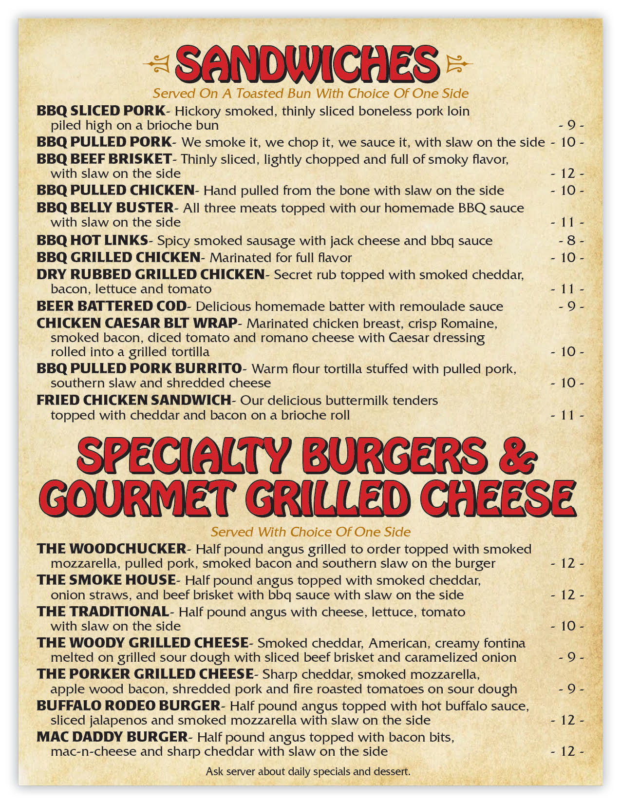 Woodchucks BBQ Point Pleasant BBQ Ribs Chicken Brisket