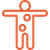 A line drawing of a person with their arms outstretched.