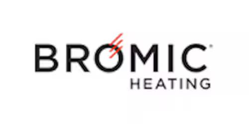 Bromic Heating logo with black text and a red accent over the “O”