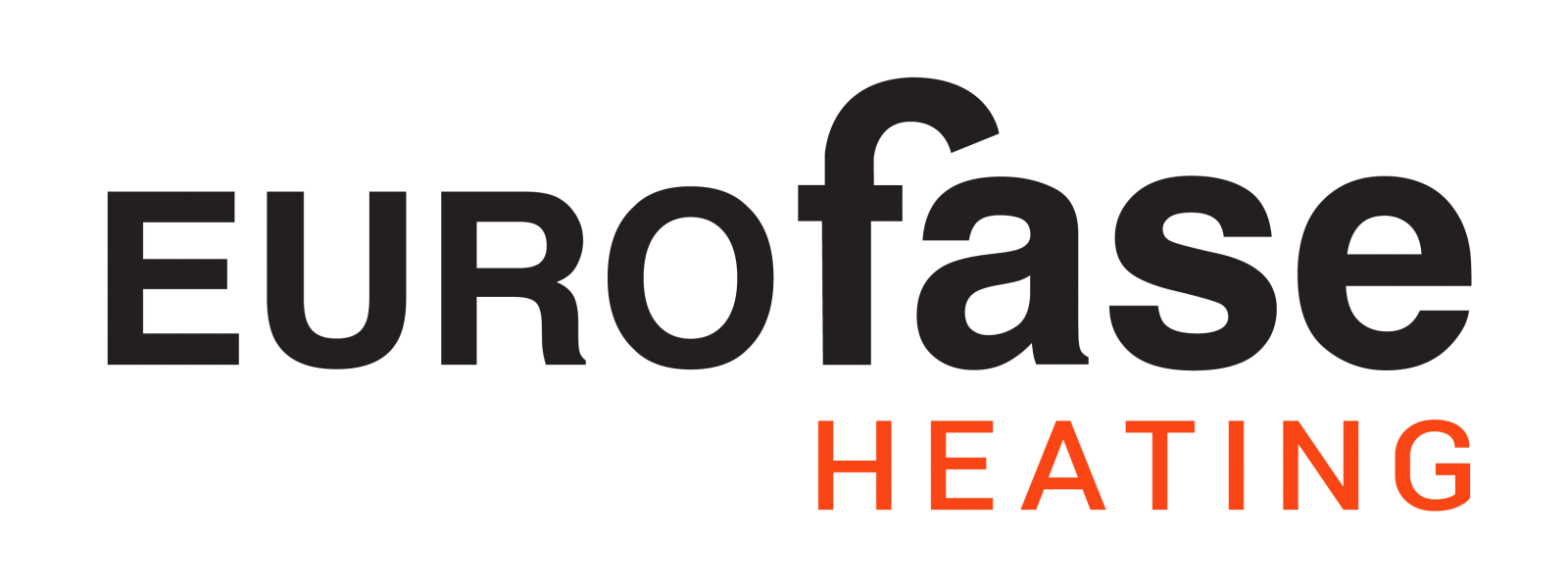 Eurofase Heating logo in black and orange text on a white background