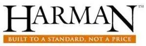 HARMAN logo with black text and orange slogan, “Built to a Standard, Not a Price.”