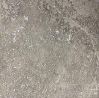 Close-up of a gray, weathered concrete surface with small white specks