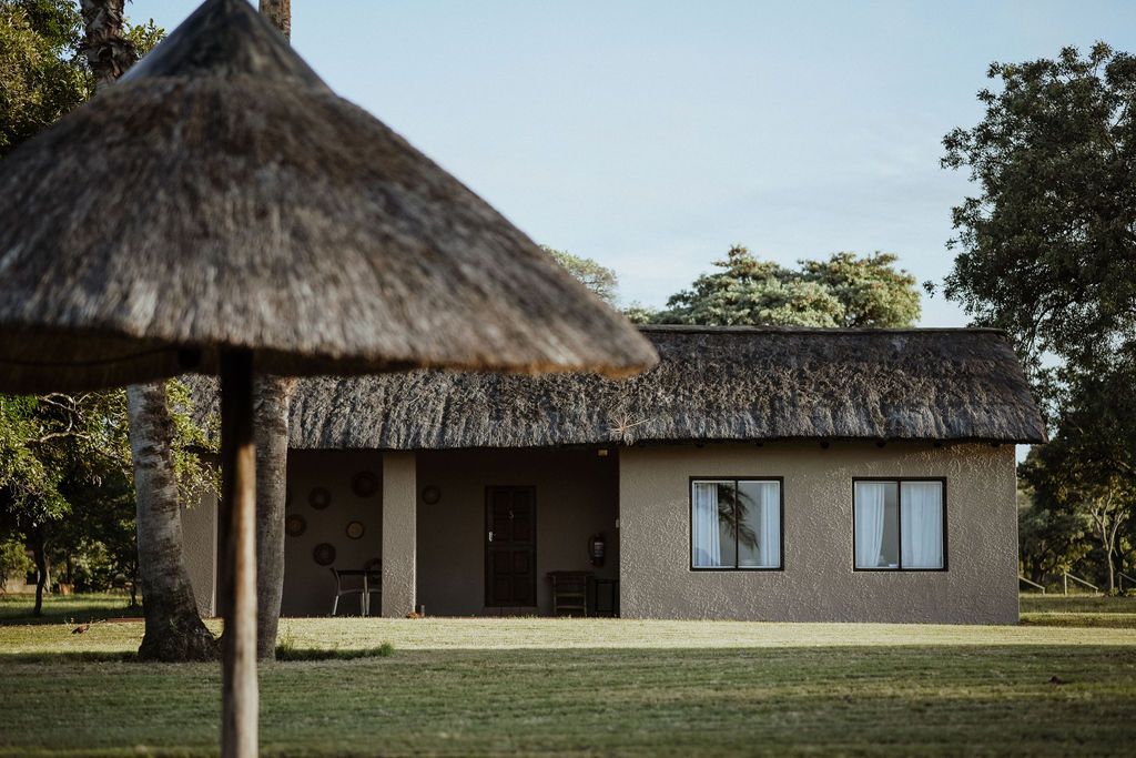 Thatched Unyati Chalet Exterior