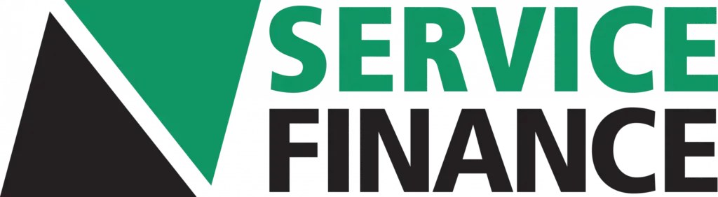 Service Finance logo with green, black, and gray text on a white background