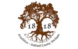 Brown tree logo with “1818” and “Creation - Oakland County, Michigan” text beneath it