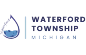 Waterford Township, Michigan logo with blue droplet and gray text