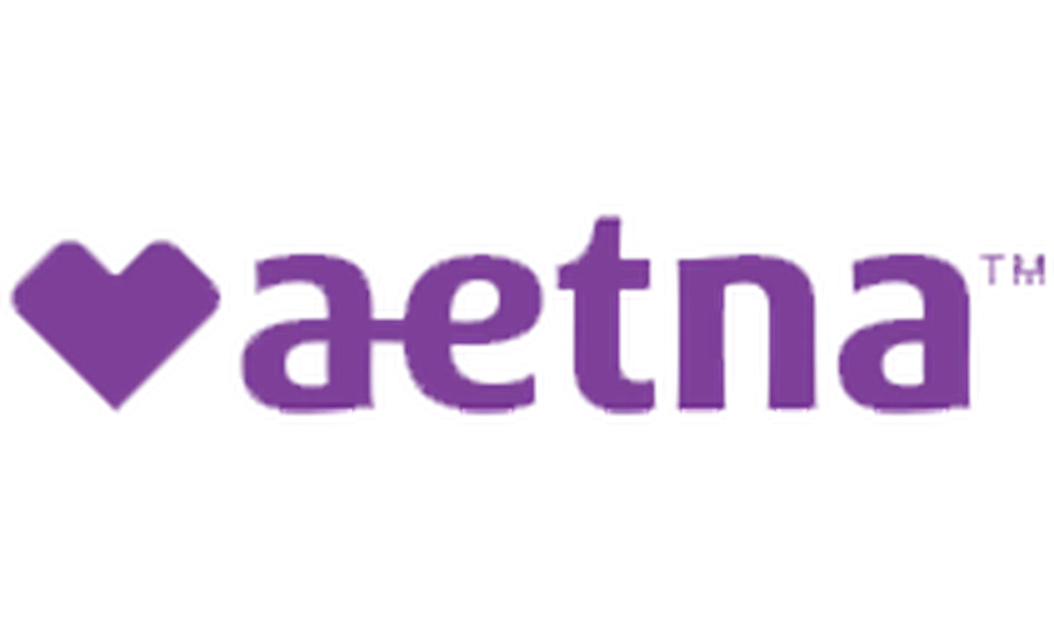 Purple Aetna logo with heart icon on white background