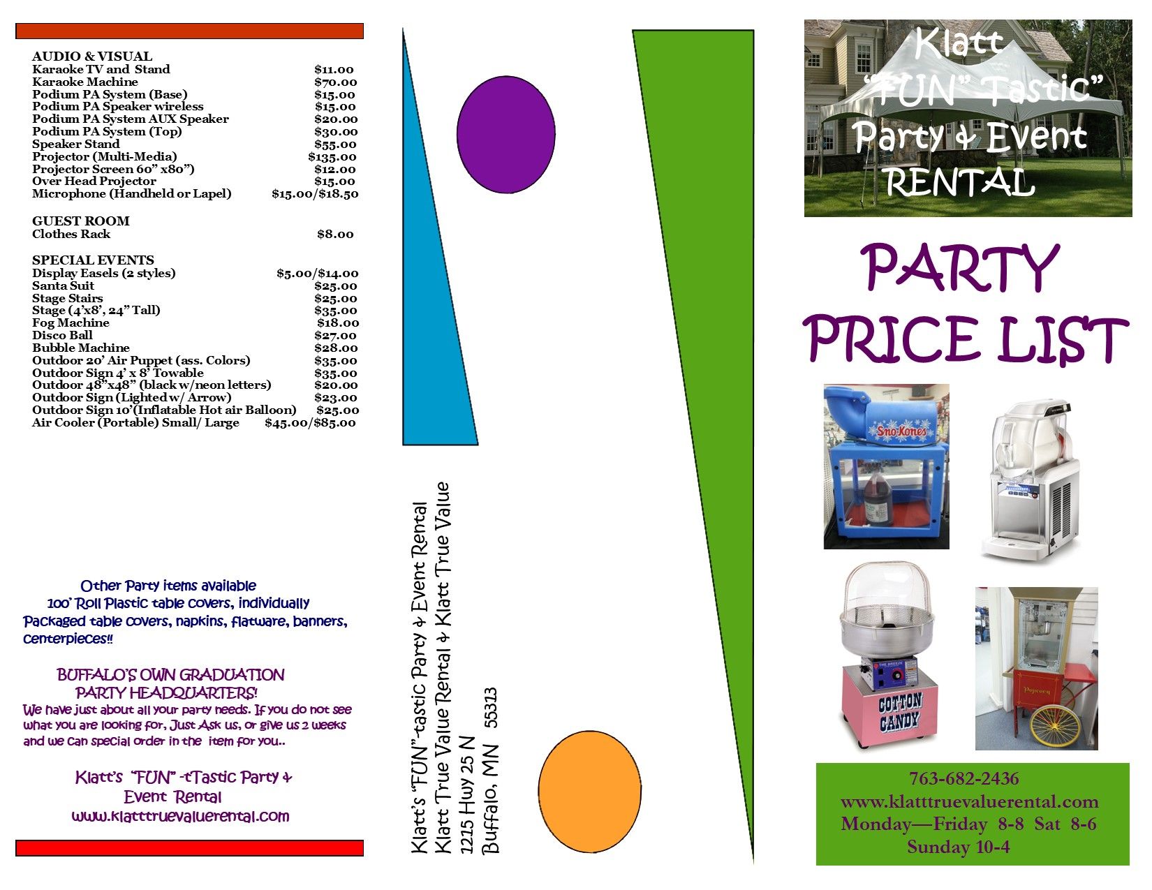 Party & Events Rental Buffalo, MN Klatt True Value Rental