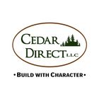 Cedar Direct LLC logo with dark green text, pine trees, and tagline: 