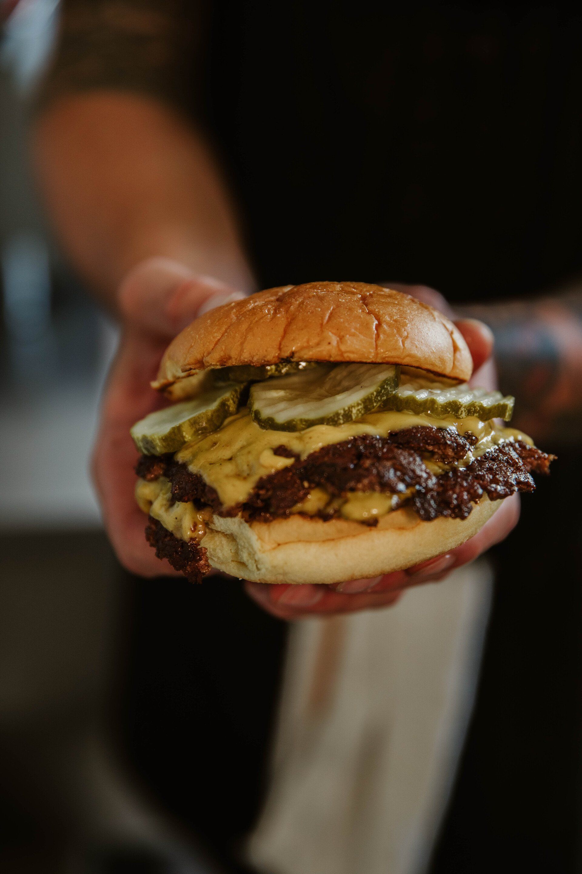Denver's best smashed burger, topped with cheese, pickles, onion and burger sauce