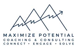 A logo for maximize potential coaching and consulting connect engage solve