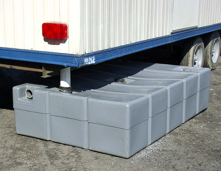 Gray rectangular plastic case with molded ridges and rounded corners, shown on a white background