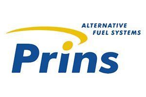 Logo di Prins Alternative Fuel Systems in blu e oro