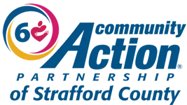 Community Action Partnership of Strafford County logo with blue text and a multicolor “60” emblem