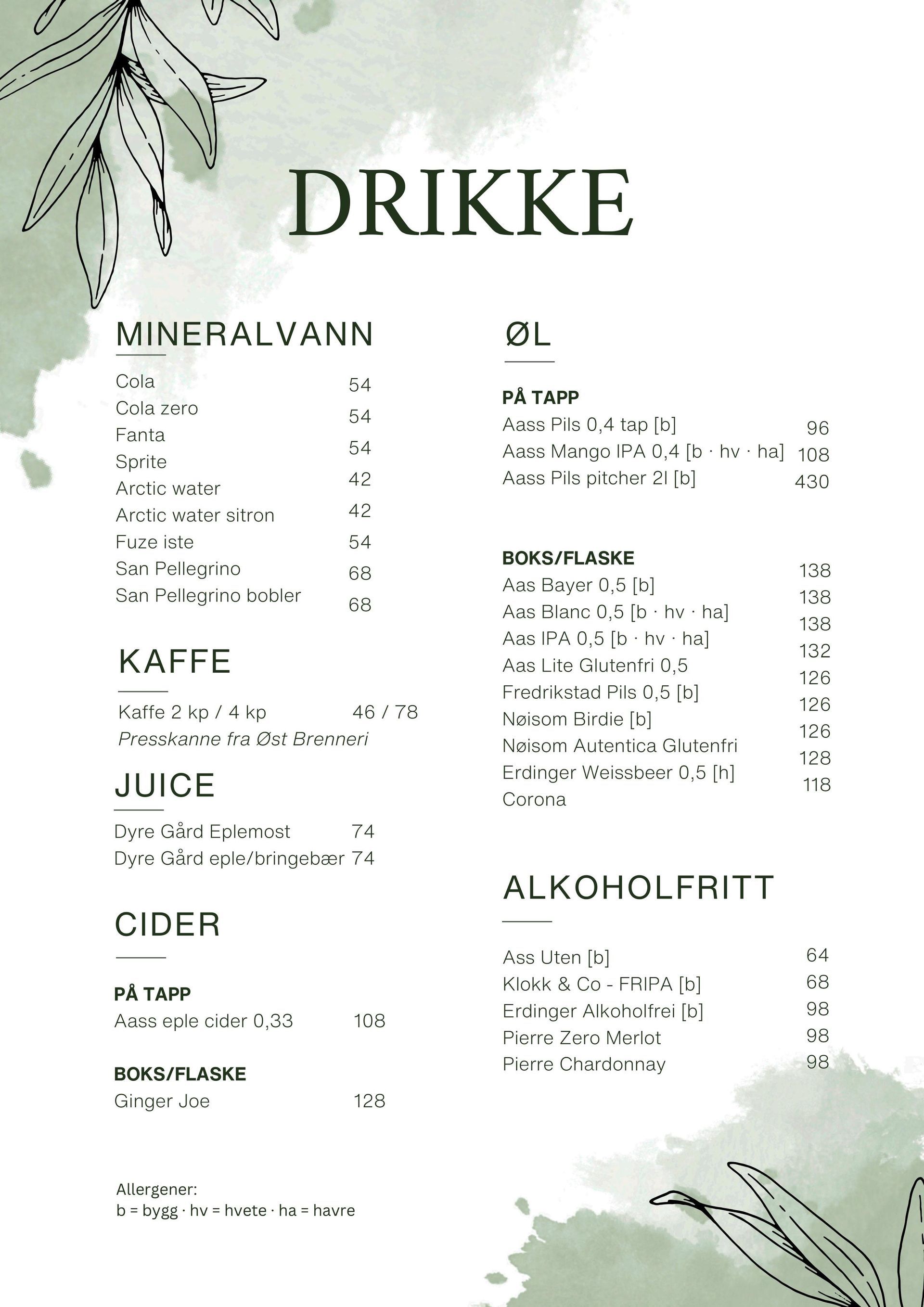 Drikkemeny