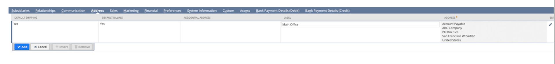 The seventh screenshot showing how to create a customer record in NetSuite. 