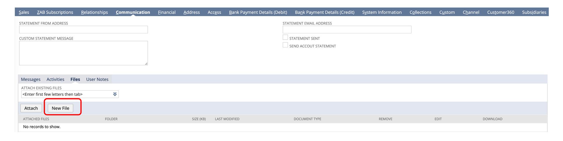 The thirteenth screenshot showing how to create a customer record in NetSuite. 