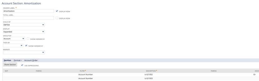The third screenshot showing how to create an EBITA report in NetSuite.