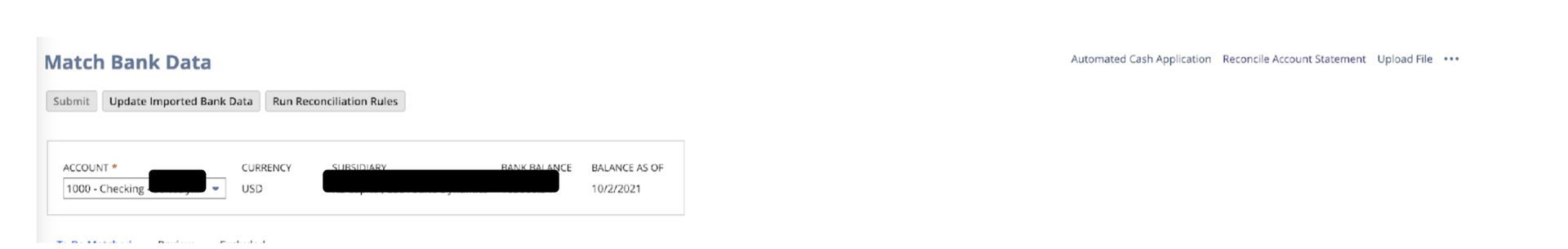 This is the sixth screenshot showing how to reconcile a bank statement in NetSuite.