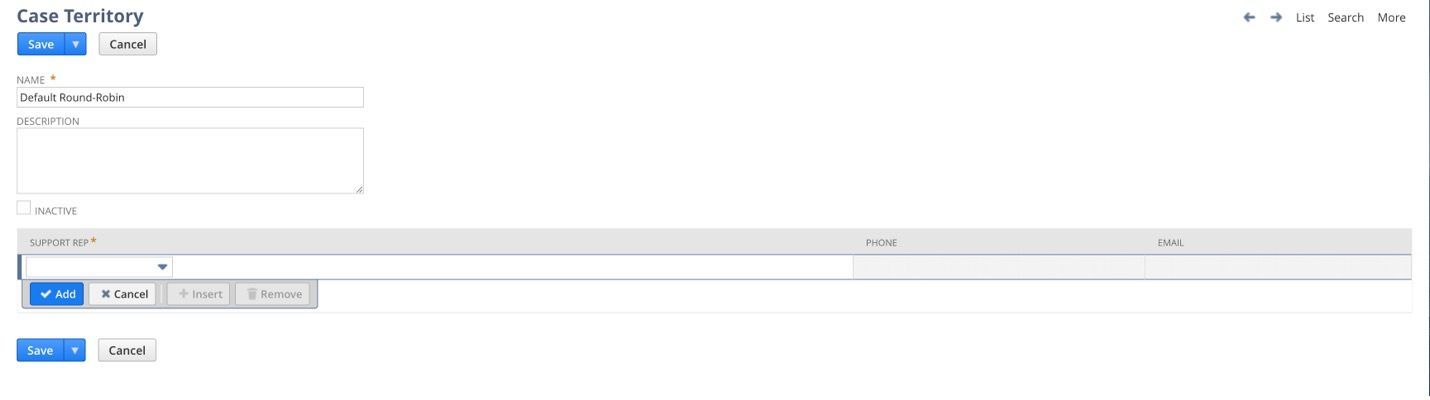 This screenshot shows the Default Round-Robin rule in NetSuite.