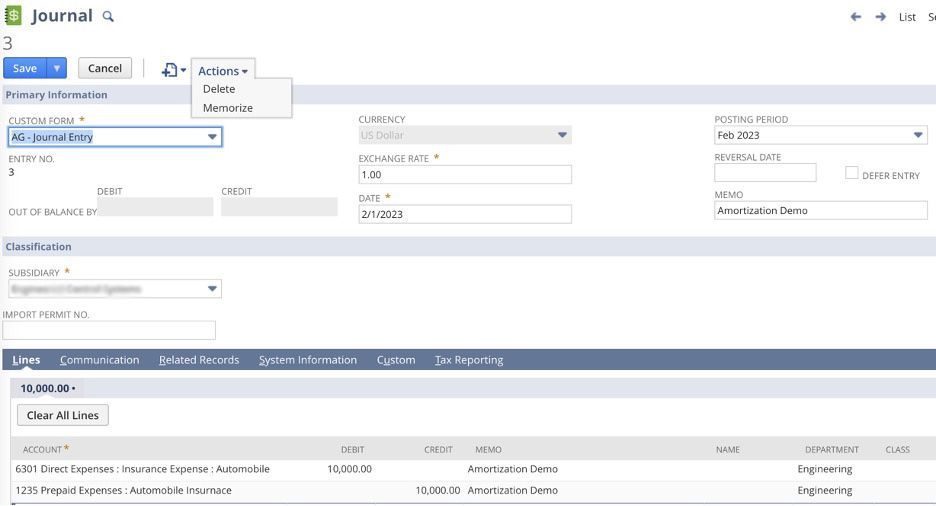 The third screenshot illustrating how to create a memorized transaction.