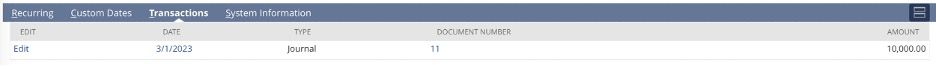 The fifth screenshot illustrating how to create memorized transactions in NetSuite.