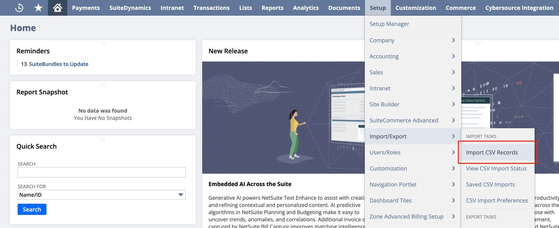 The fourth screenshot showing how to set up UNSPSC codes in NetSuite.