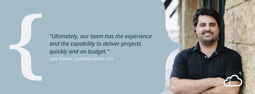 Graphic with a quote from Jake Kleiner about the PLS NetSuite implementation.