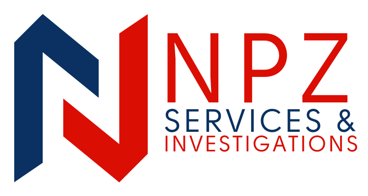 A logo for npz services and investigations