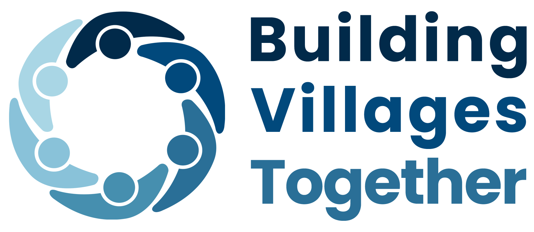 Building Villages Together logo with circular blue icons and navy text HOME