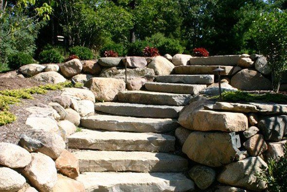 Stone steps — Clarkston, MI — Lowries Landscape Inc