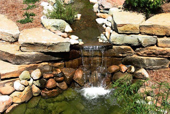 Nice small pond with waterfall — Clarkston, MI — Lowries Landscape Inc