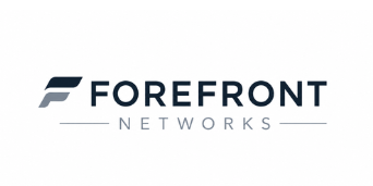 Forefront Networks logo with dark blue stylized “F” and gray company name on white background