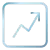 Light blue upward trending arrow inside a rounded square icon