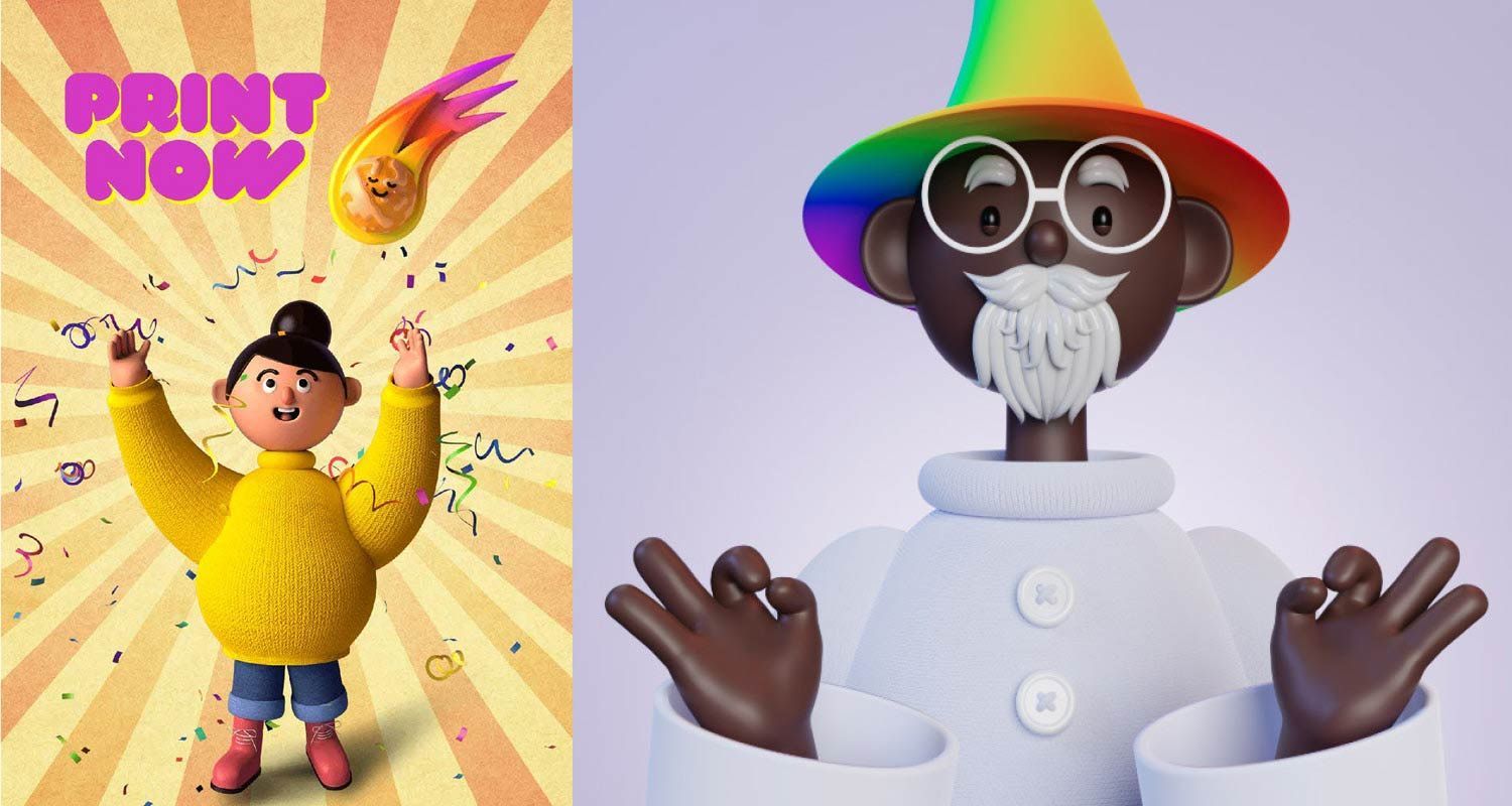 3D Hyper-Surrealism Print Design Style Examples
