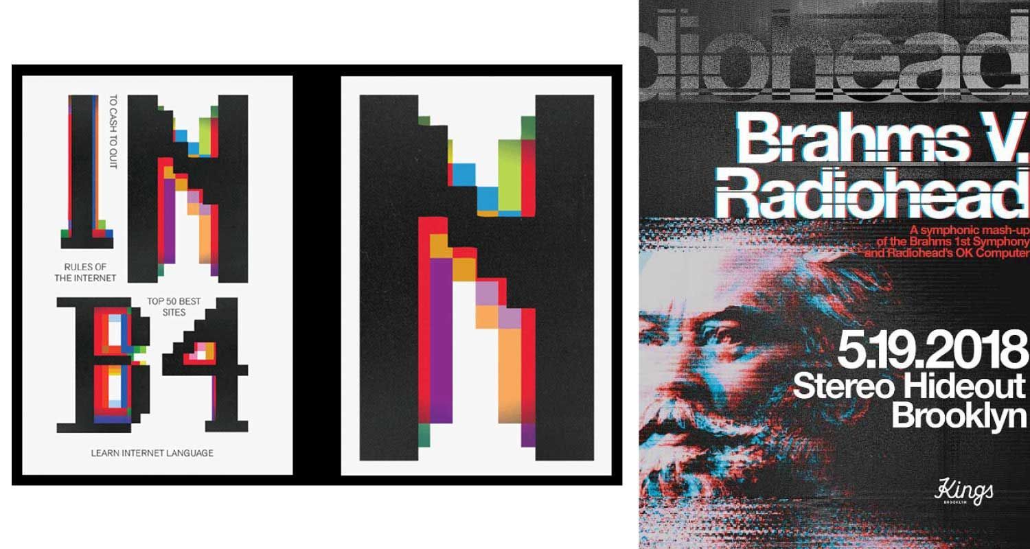 Digital Tech Destruction Print Design Style Examples