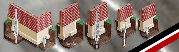 Four views of a small brick-and-wood streetlight model with a red roof on a dark base