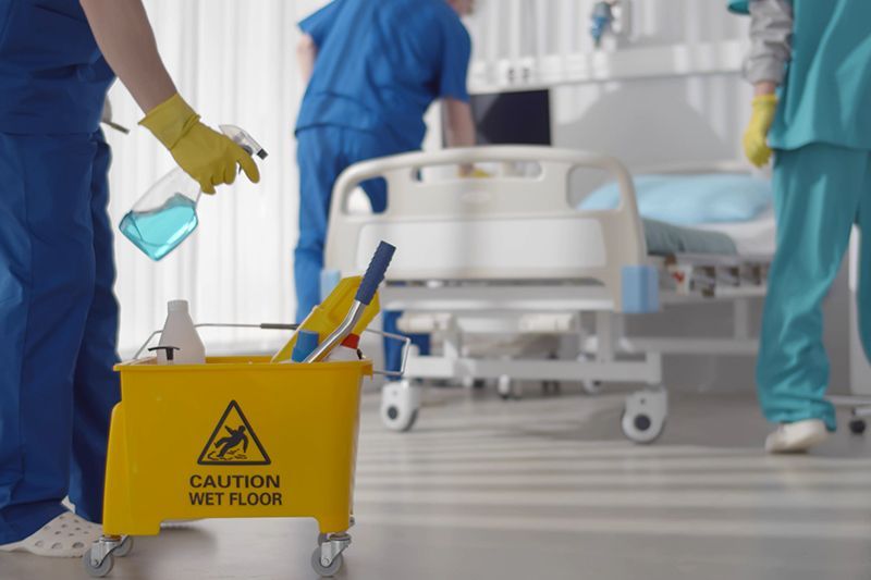 Cleaning Hospital Room