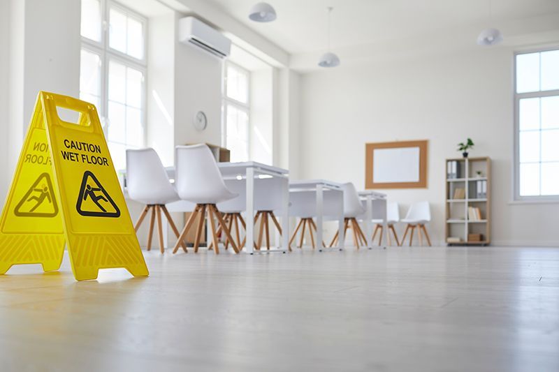 Classroom With Yellow Signage