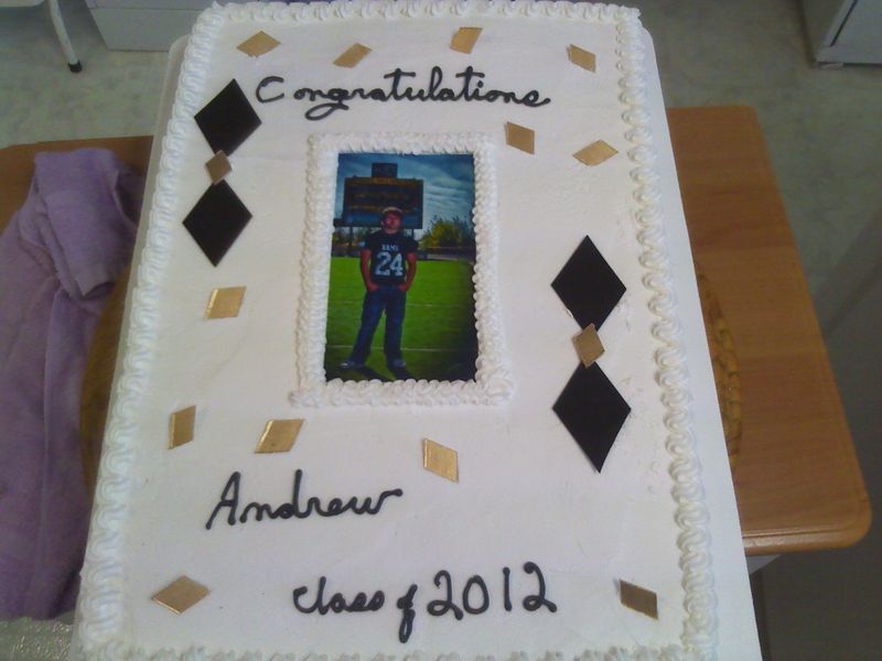 Graduation cake with a photo of a person, 