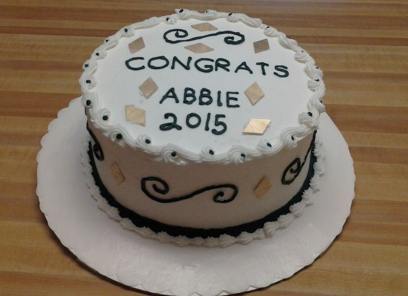 White frosted cake with 