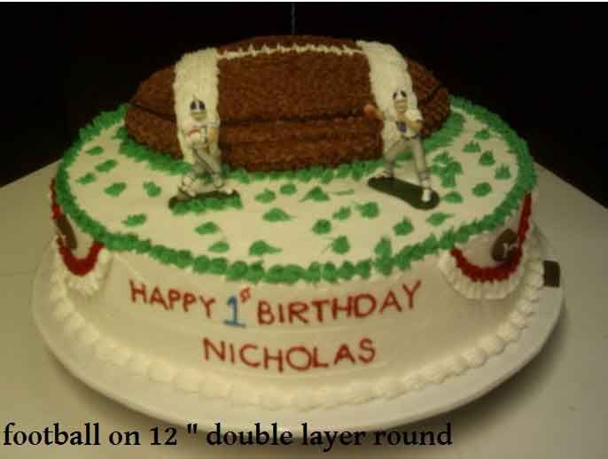 Football-themed birthday cake with 