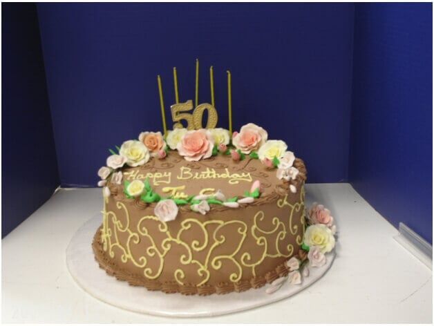 Chocolate birthday cake with 