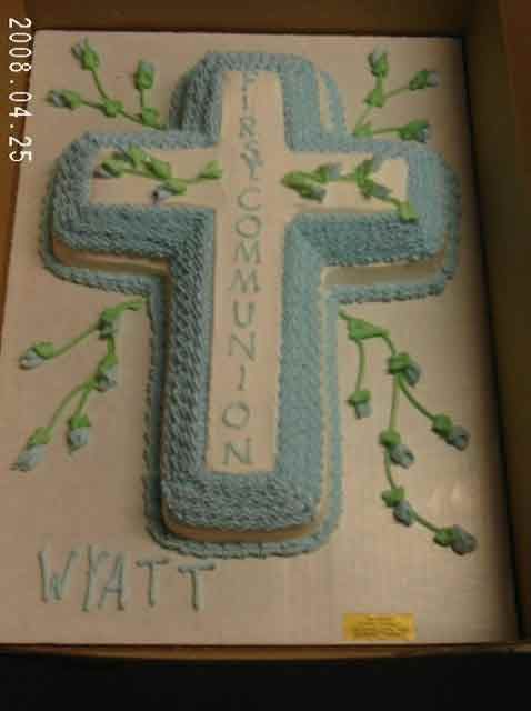 Cross-shaped cake with 