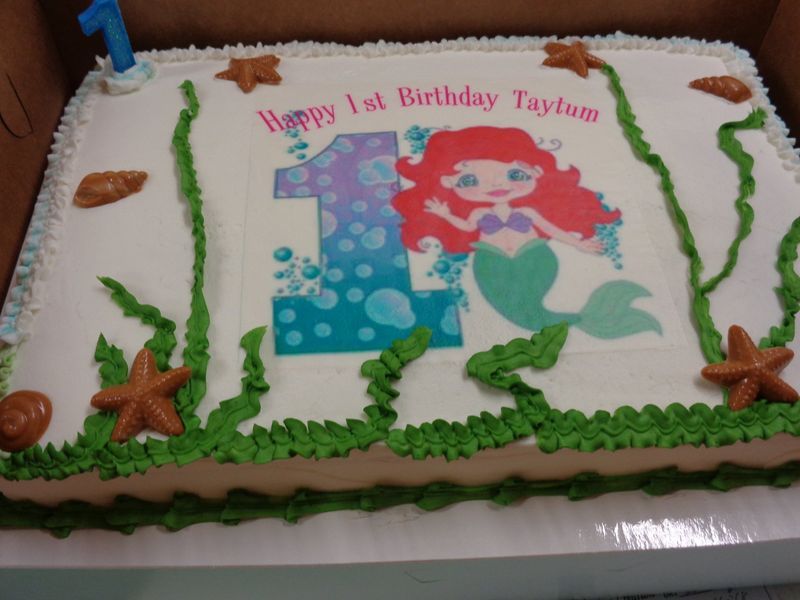 Mermaid-themed birthday cake for 