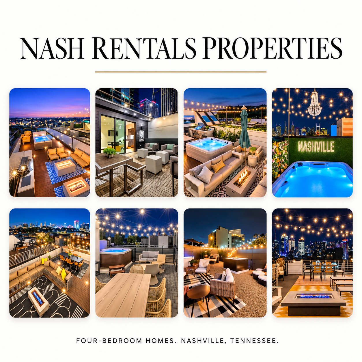 Four-bedroom short-term rental homes in Nashville, Tennessee
