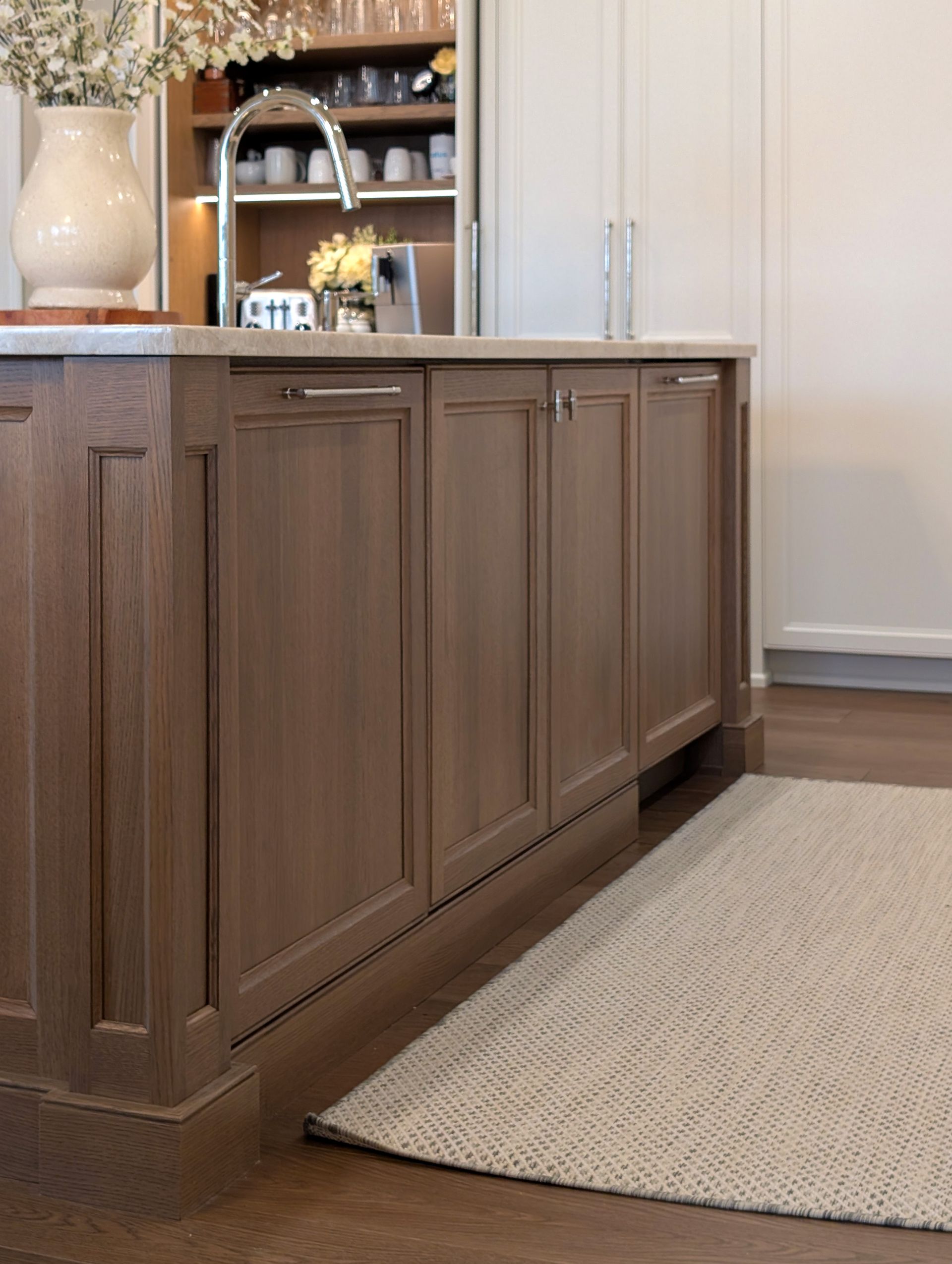 Rift-cut and quarter-sawn white oak kitchen remodel in Pittsburgh