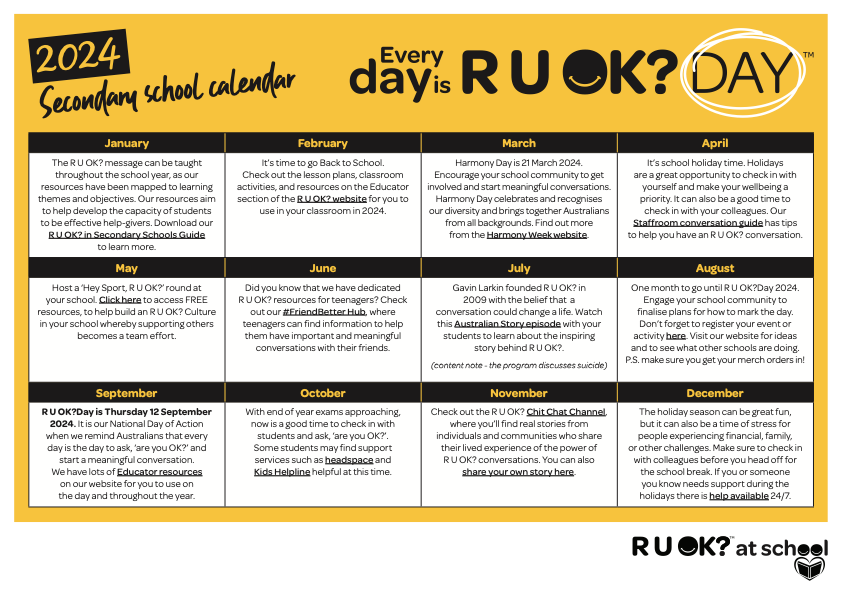 Resources for Education Providers to ask "Are you OK?" | R U OK?